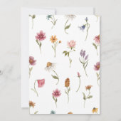 Dusty Rose Rosa Wildblume Arched Girl Baptisse Einladung (Rückseite)