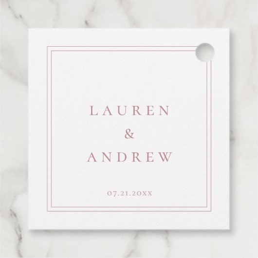 Dusty Rose Roush Minimalistisch Modernes Geschenk Geschenkanhänger (Rückseite)