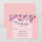 Dusty Rose RSVP Karte (Vorne/Hinten)