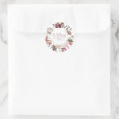 Dusty-Rose-Rückgabeadresse-Siegel Runder Aufkleber (Tasche)