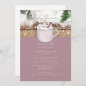 Dusty Rose Rustic Baby Es ist kalt Außendusche Einladung (Vorne/Hinten)