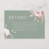 Dusty Rose & Sage, Blush Floral Wedding Details Begleitkarte (Vorderseite)