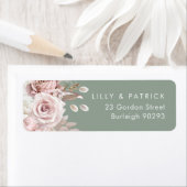Dusty Rose & Sage, Blush Wedding Return Address (Insitu)
