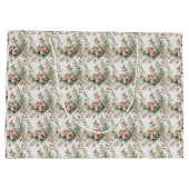 Dusty Rose Sage Green Floral Bridal Kinderdusche Große Geschenktüte (Rückseite)