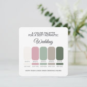 Dusty Rose Sage Green Wedding Color Palette Card Einladung (Stehend Vorderseite)