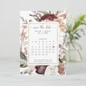 Dusty Rose Save the Date Kalender (Stehend Vorderseite)
