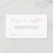 Dusty Rose Script Baby Duwer Diaper Raffle Begleitkarte (Vorderseite)
