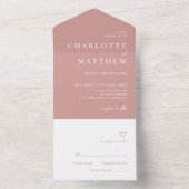 Dusty Rose Script Hochzeit in einer Einladung (Innen Boden)