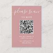 Dusty Rose Script UAWG QR Code Begleitkarte (Vorderseite)