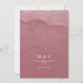 Dusty Rose Script Wedding Einladung (Rückseite)