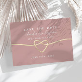 Dusty Rose Script Wedding Save The Date