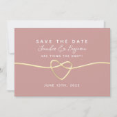 Dusty Rose Script Wedding Save The Date (Vorderseite)