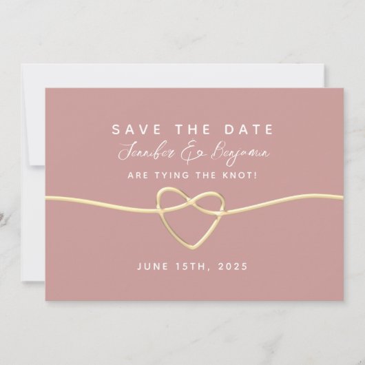 Dusty Rose Script Wedding Save The Date (Vorderseite)