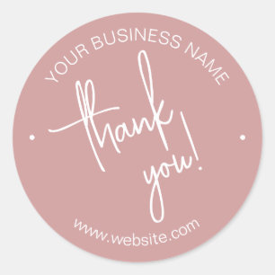 Dusty Rose Scripting Business Vielen Dank Runder Aufkleber