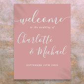 Dusty Rose Signature Script Hochzeit Begrüßungszei Poster