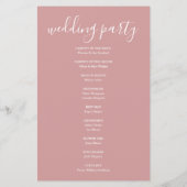 Dusty Rose Signature Script Wedding Programm (Rückseite)