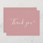 Dusty Rose Silver Heart Script Business Vielen Dan Postkarte (Vorne/Hinten)