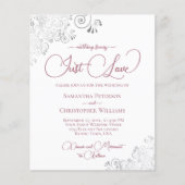 Dusty Rose Silver QR Code HAUSHALT Hochzeit einlad (Vorderseite)