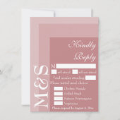 Dusty Rose Simple Modern Script Wedding RSVP Card Dankeskarte (Vorderseite)