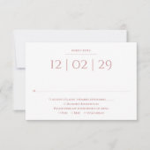 Dusty Rose Simple Special Date Hochzeit RSVP Karte (Vorderseite)