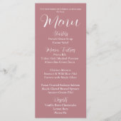 Dusty Rose Simple Style Wedding Dinner Menükarte (Vorderseite)
