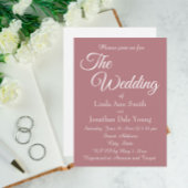 Dusty Rose Simple Style Wedding Einladung