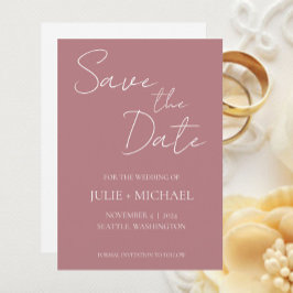 Dusty Rose Simple Style Wedding Save The Date