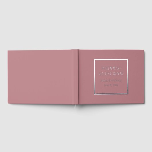 Dusty Rose Simple Stylized Lettering Wedding Gästebuch (Voll)