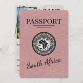Dusty Rose South Africa Passport Save The Date (Vorne/Hinten)