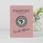 Dusty Rose South Africa Passport Save The Date (Stehend Vorderseite)