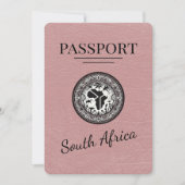 Dusty Rose South Africa Passport Save The Date (Vorderseite)