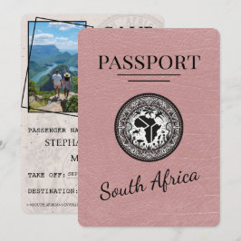 Dusty Rose South Africa Passport Save The Date