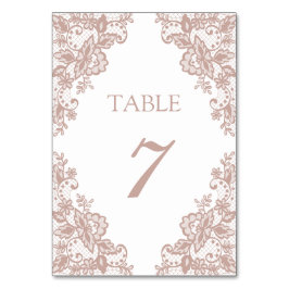 Dusty Rose Spitze Hochzeit Tischnummer