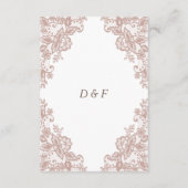 Dusty Rose Spitze Hochzeitskarte Begleitkarte (Rückseite)