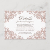 Dusty Rose Spitze Hochzeitskarte Begleitkarte (Vorderseite)