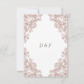 Dusty Rose Spitzen Hochzeit rsvp Karte (Rückseite)