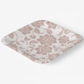 Dusty Rose Spitzen Hochzeitspapier Teller (Gewinkelt)