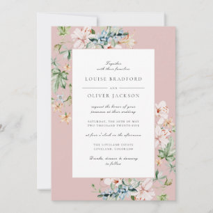 Dusty Rose Spring Watercolor Floral Dusty Wedding Einladung