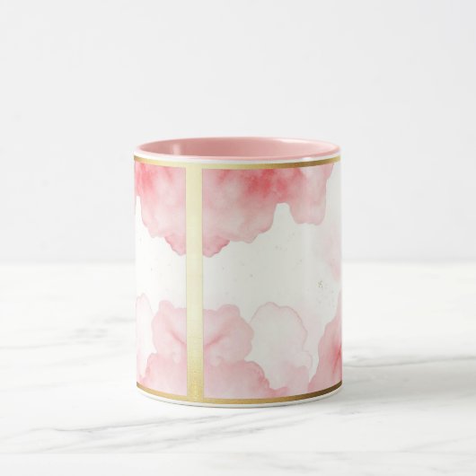 Dusty Rose Sprinkled Gold Frame Tasse (Zentrum)