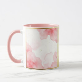 Dusty Rose Sprinkled Gold Frame Tasse