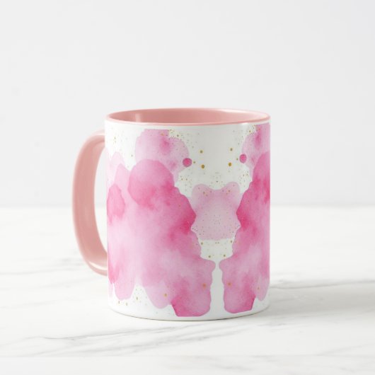 Dusty Rose Sprinkled Gold Mug Tasse (Vorderseite Links)