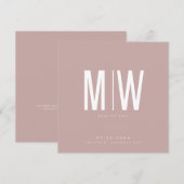 Dusty Rose Square Monogram Wedding Save the Date (Vorne/Hinten)