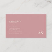 Dusty Rose Stilvoll rosa Monogram modern Visitenkarte (Rückseite)