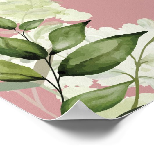 Dusty Rose String Lights Floral Wedding Willkommen Poster (Ecke)