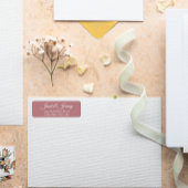 Dusty Rose Stylized Names Wedding Rücksendeadresse