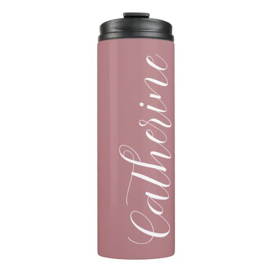 Dusty Rose Stylized Wedding Bridesmaid Thermosbecher (Vorderseite)