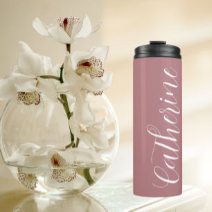 Dusty Rose Stylized Wedding Bridesmaid Thermosbecher