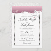 Dusty Rose Swirl Blumenzange Einladung (Vorne/Hinten)