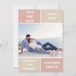 Dusty Rose taupe Farbe Block Hochzeit Speichern Si Save The Date