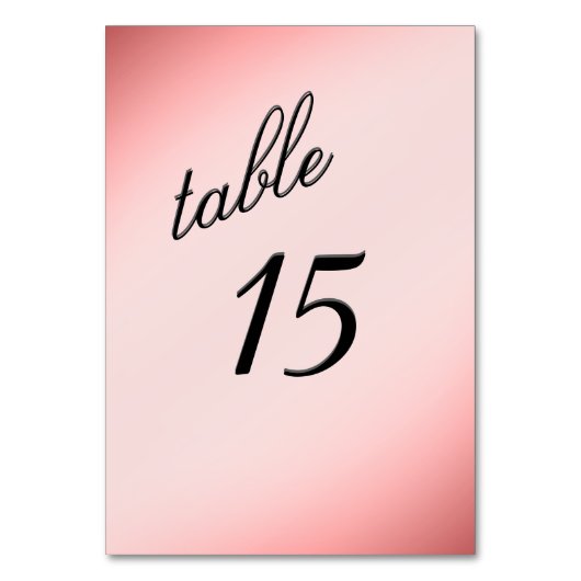 Dusty Rose Tischnummer (Vorderseite)